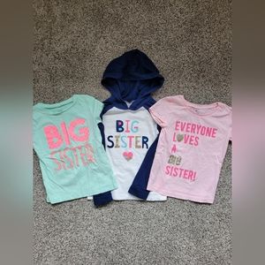 Carter's big sister tees set of 3 size 5t sparkly cute